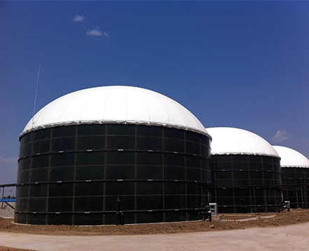 Soporte de biogás de doble membrana